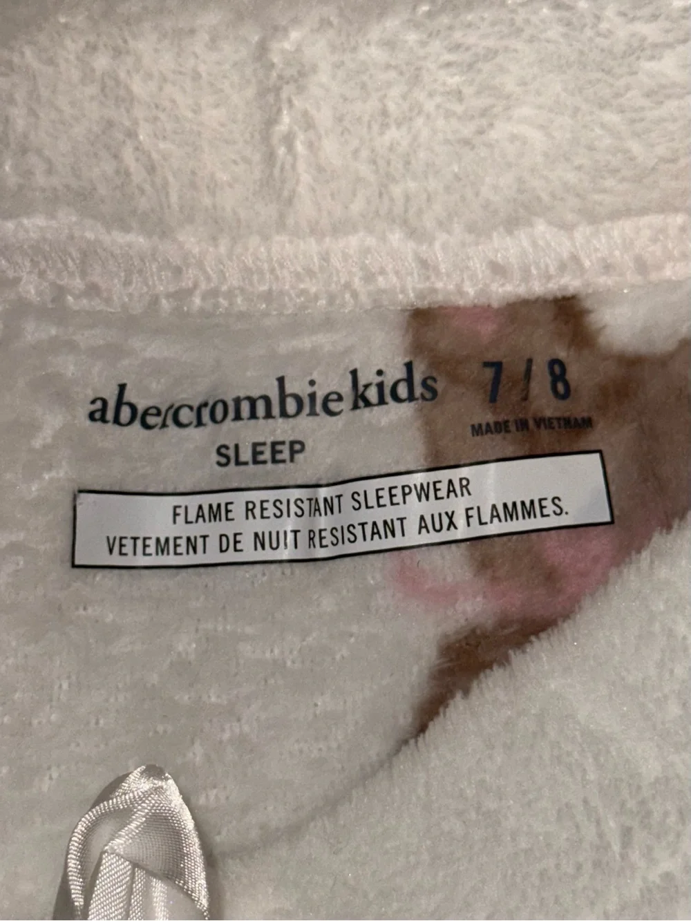 abercrombie kids White Plush Bear Print Pajama Bottoms